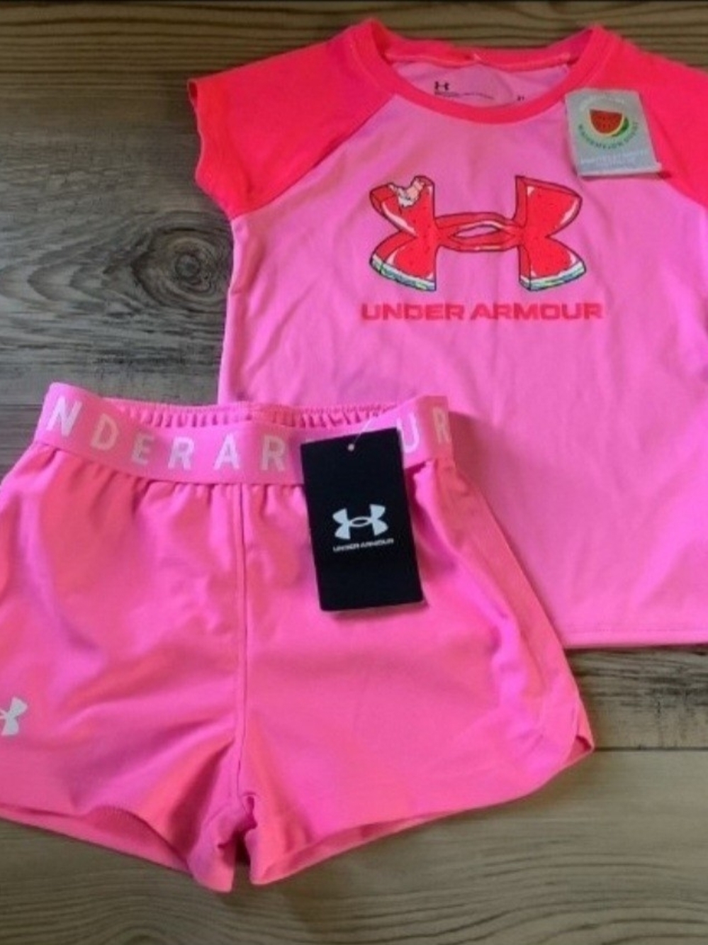 Under Armour Girls Pink Shorts & Tee Set Size 3T(NWT)